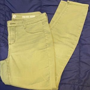 Army green high rise “jeggings”